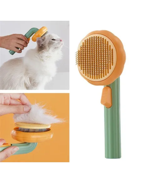 Perie par de animale cu buton de autocuratare