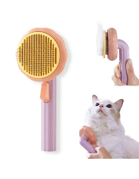 Perie par de animale cu buton de autocuratare