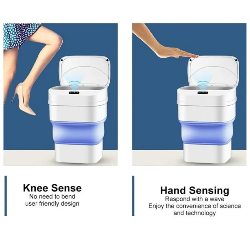 Cos de gunoi smart pliabil, cu senzor de miscare