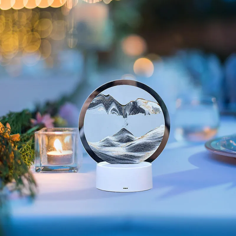 Lampa decorativa tip clepsidra, nisipuri miscatoare