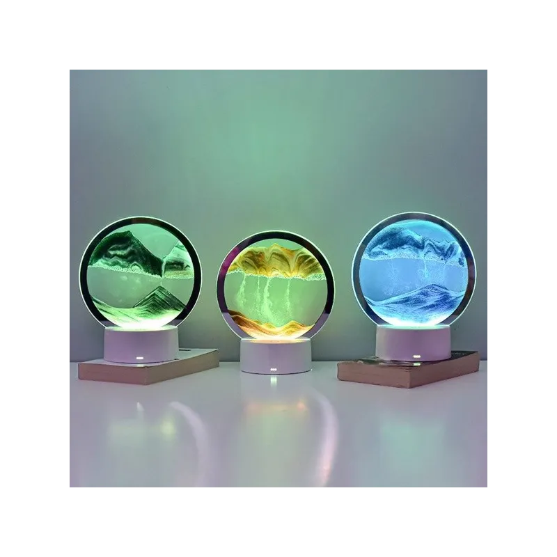 Lampa decorativa tip clepsidra, nisipuri miscatoare