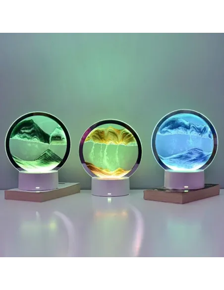 Lampa decorativa tip clepsidra, nisipuri miscatoare
