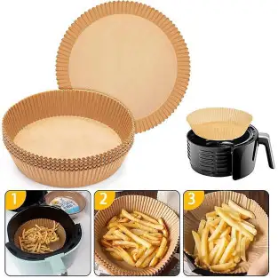 Set 100 buc hartie pentru Air Fryer, de unica folosinta 2