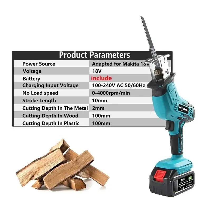 Fierăstrău electric pendular, tip sabie,cu 1 acumulator