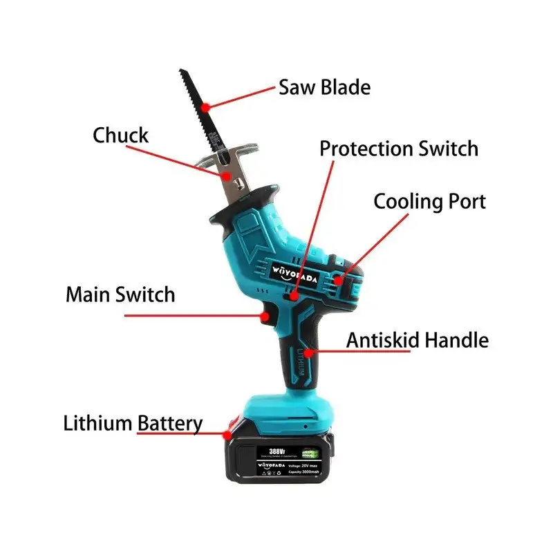 Fierăstrău electric pendular, tip sabie,cu 1 acumulator