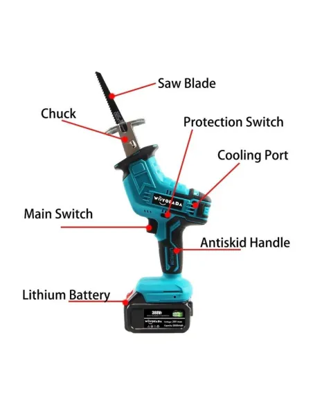 Fierăstrău electric pendular, tip sabie,cu 1 acumulator