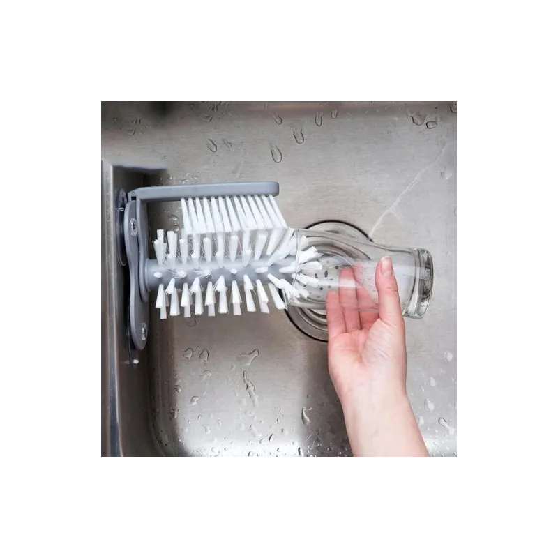 Set cu Suport Telescopic Pentru Chiuveta si Perie Dubla Pentru Spalat Pahare