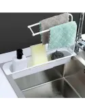 Set cu Suport Telescopic Pentru Chiuveta si Perie Dubla Pentru Spalat Pahare