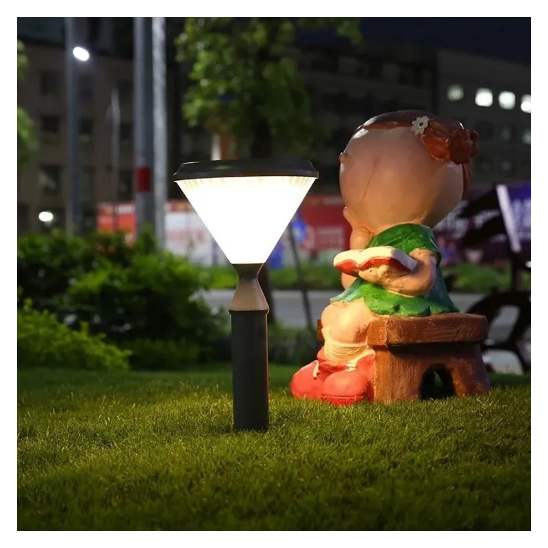 Lampa solara LED de gradina, RGB, cu picior de 40 cm si telecomanda