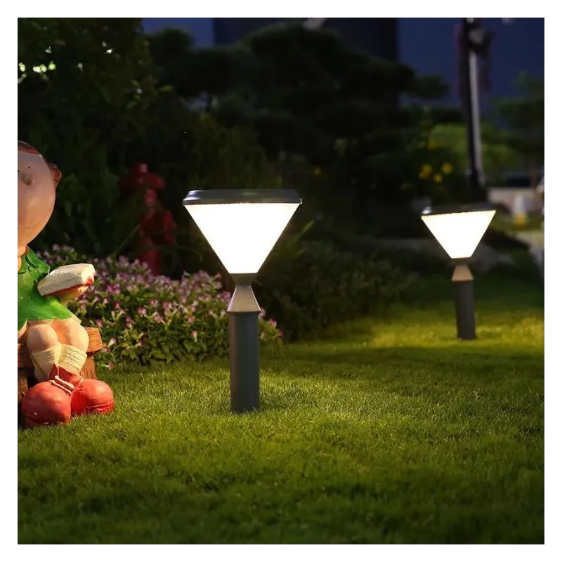 Lampa solara LED de gradina, RGB, cu picior de 40 cm si telecomanda