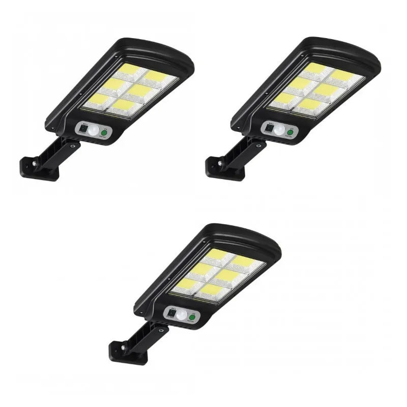 Set 3 x Lampa solara de strada LED cu telecomanda