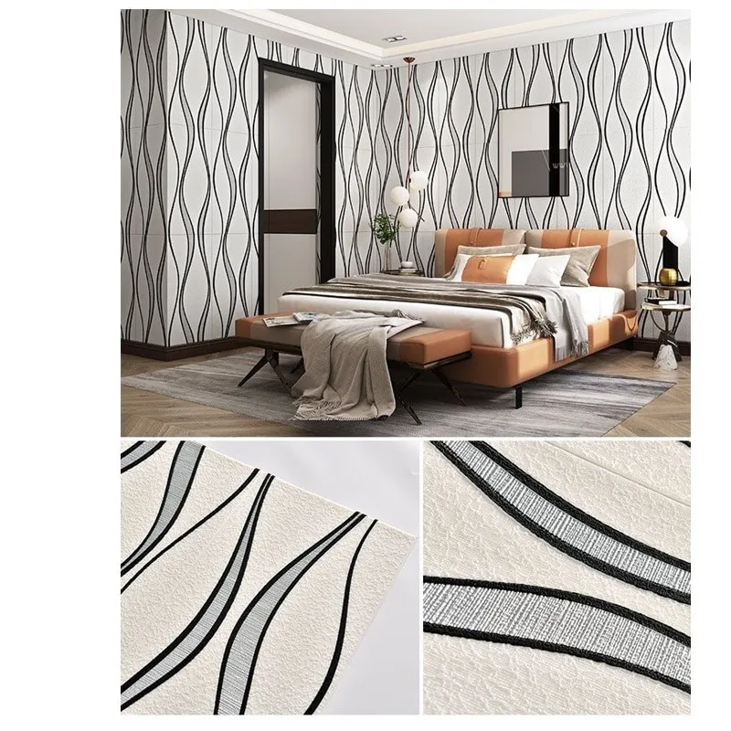 Set 5 placi tapet 4D, autoadeziv, 70x70cm, diverse culori