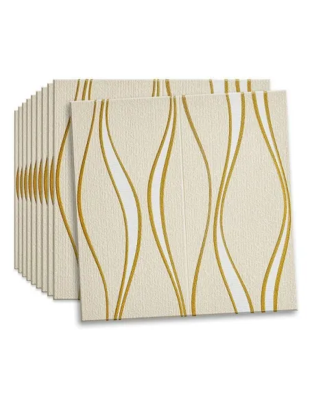 Set 5 placi tapet 4D, autoadeziv, 70x70cm, diverse culori