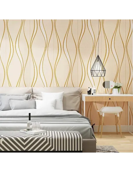 Set 5 placi tapet 4D, autoadeziv, 70x70cm, diverse culori