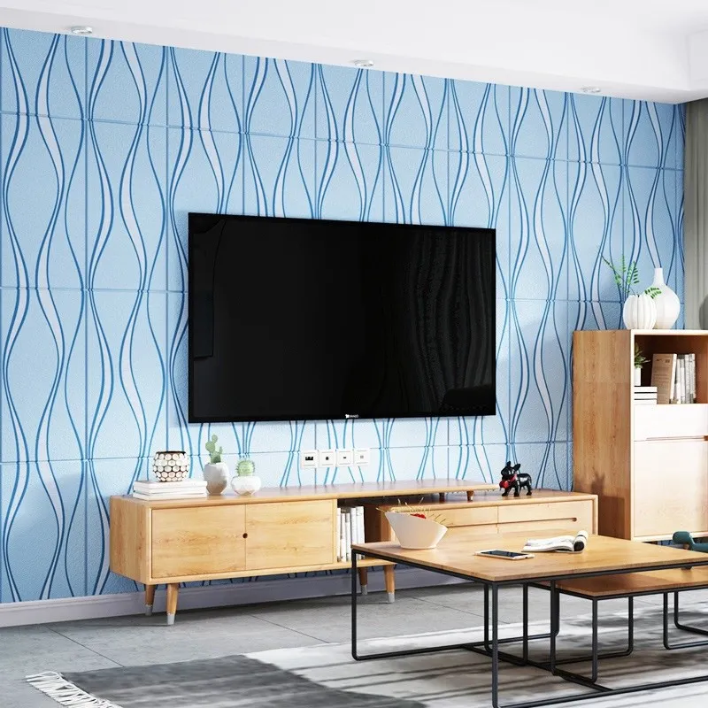 Set 5 placi tapet 4D, autoadeziv, 70x70cm, diverse culori