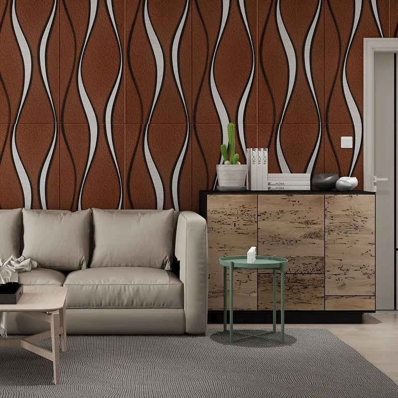 Set 5 placi tapet 4D, autoadeziv, 70x70cm, diverse culori