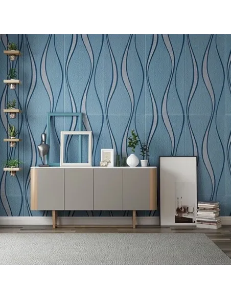 Set 5 placi tapet 4D, autoadeziv, 70x70cm, diverse culori