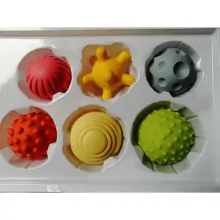 Bile tactile pentru joacă și simțuri – Set 6 bucăți Kaochi 2