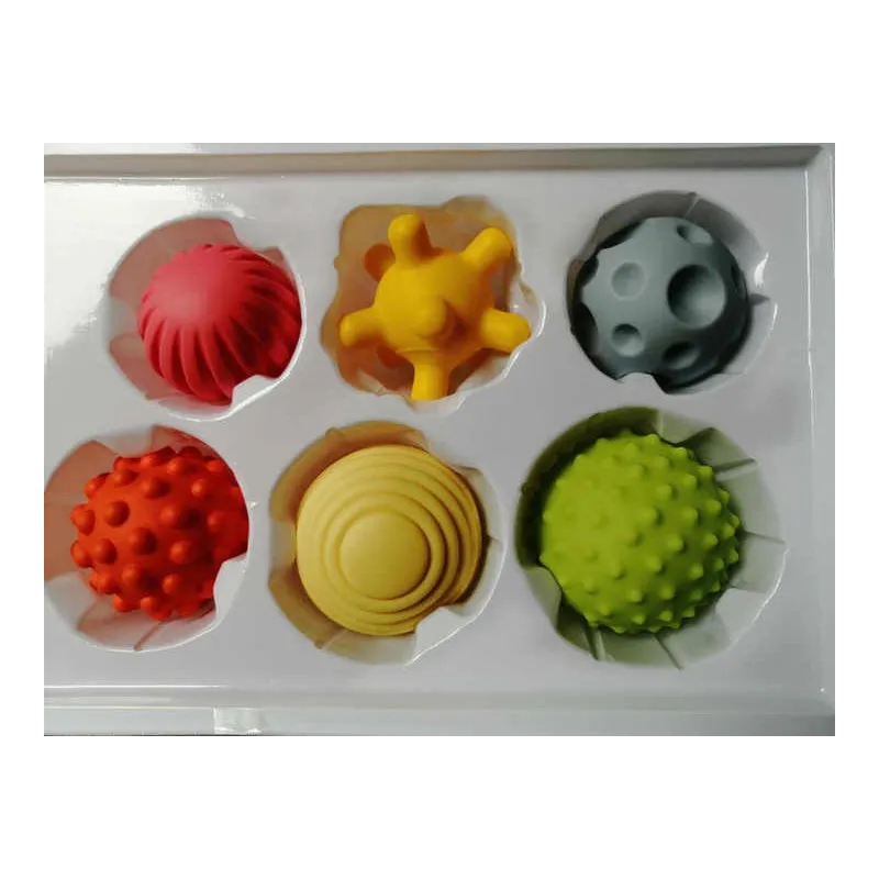 Bile tactile pentru joacă și simțuri – Set 6 bucăți Kaochi