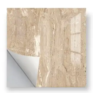 Set 10 x placi autoadezive pentru perete tip marmura , impermeabila, 60x60 crem