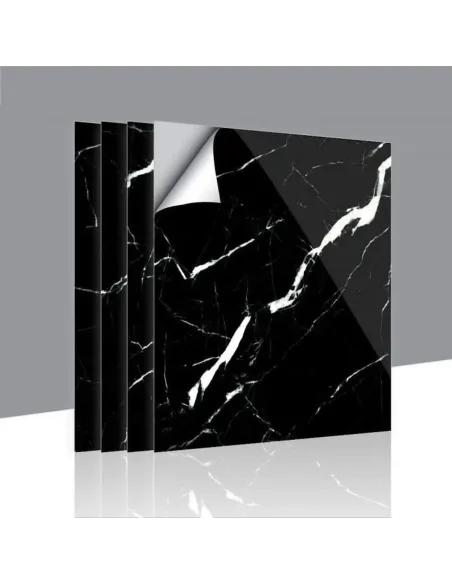 Set 10 x placi autoadezive pentru  perete  , tip marmura neagra 60x60 cm