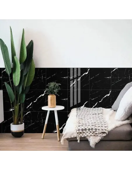 Set 10 x placi autoadezive pentru  perete  , tip marmura neagra 60x60 cm