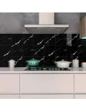 Set 10 x placi autoadezive pentru perete , tip marmura neagra 60x60 cm