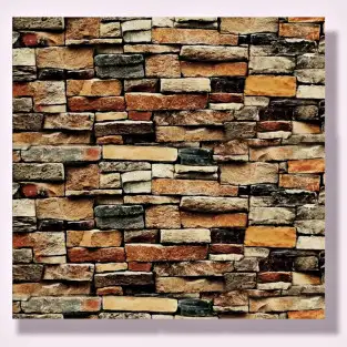 Set 10 x placi autoadezive pentru perete tip marmura , impermeabila , 60x60 cm maro