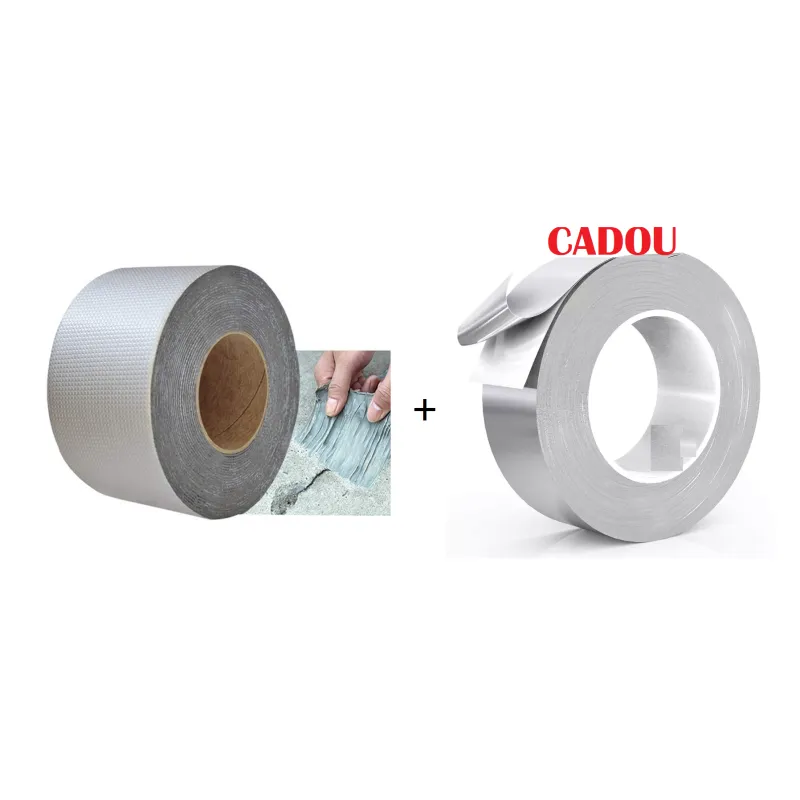 Pachet promo: Banda adeziva izolatoare din aluminiu 5m + Banda autoadeziva din aliminiu izolanta termin 48mm x3m