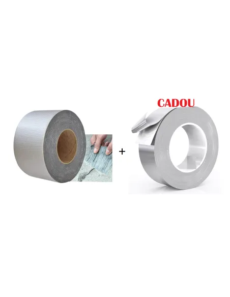 Pachet promo: Banda adeziva izolatoare din aluminiu 5m + Banda autoadeziva din aliminiu izolanta termin 48mm x3m