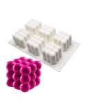 Forma silicon cu 6 cavitati bubble - forma cub