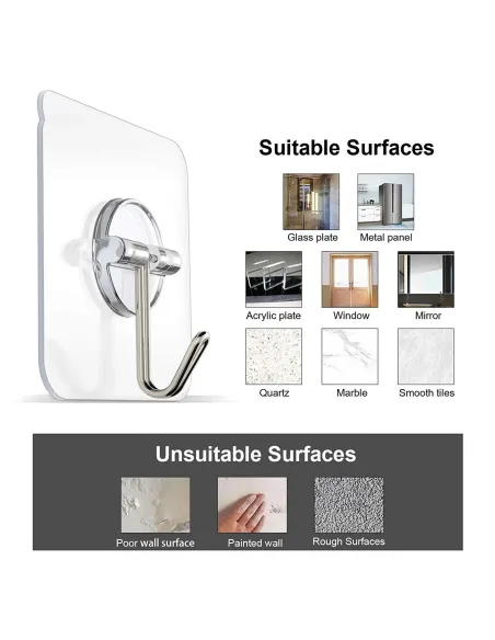 Set 12 x carlig autoadeziv pentru baie sau bucatarie , reutilizabil