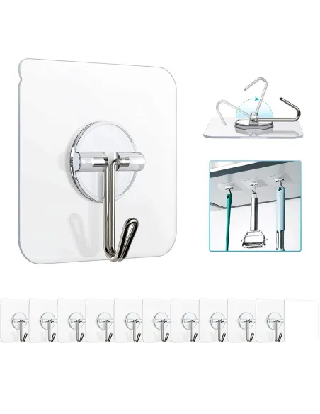 Set 12 x carlig autoadeziv pentru baie sau bucatarie , reutilizabil