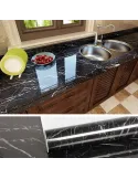 Pachet 3 x folie adeziva marmura neagra , 60 x 200 cm