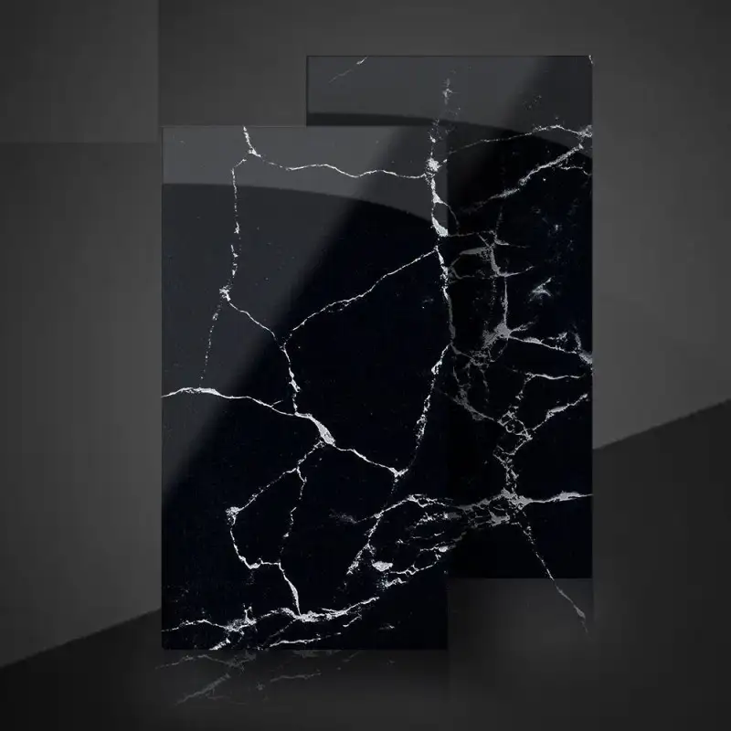 Set 10 x placi autoadezive pentru perete tip marmura, culoare negru , impermeabila 30 x 60 cm