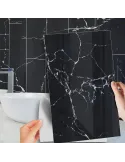 Set 10 x placi autoadezive pentru perete tip marmura, culoare negru , impermeabila 30 x 60 cm