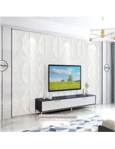 Set 5 x Tapet adeziv White Roses, 77 x 70 cm, spuma moale 3D 2