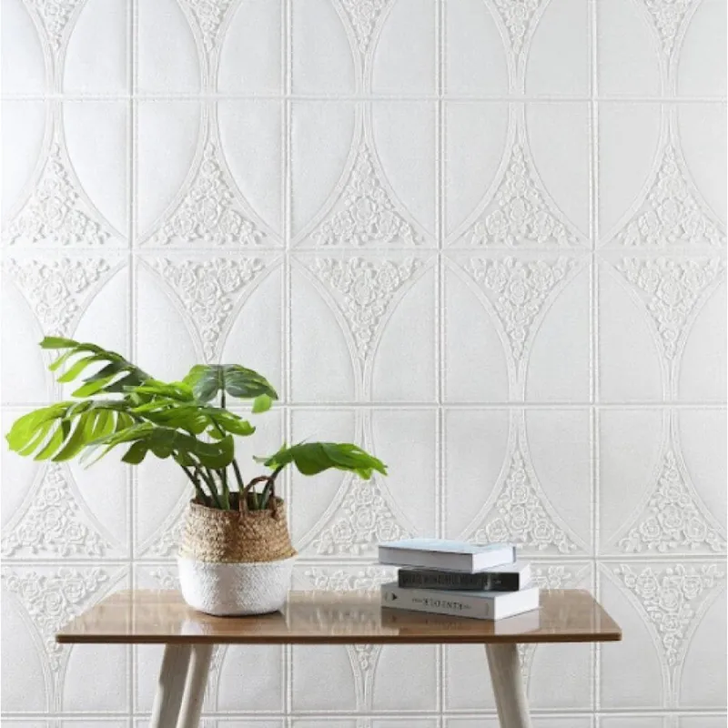 Set 5 x Tapet adeziv White Roses, 77 x 70 cm