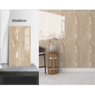 Set 10 x placi autoadezive pentru perete , tip marmura , 30 x 60 cm-crem 2