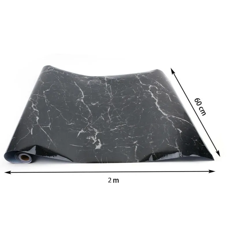 Pachet 2 x folie adeziva marmura neagra , 60 x 200 cm