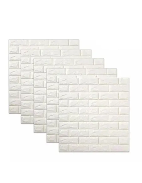 Set 10 x  Tapet autoadeziv, 3D (design caramida), 70*77cm, Alb