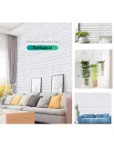 Set 10 x Tapet autoadeziv, 3D (design caramida), 70*77cm, Alb