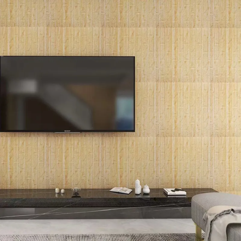 Set 5 x tapet autoadeziv spuma moale 3D, 77x70 cm - galben