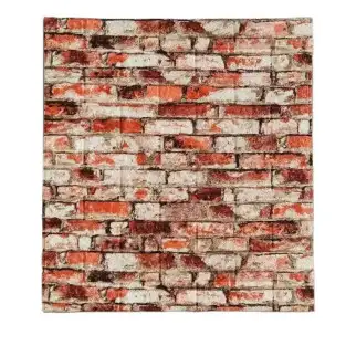 Set 5 x tapet autoadeziv spuma moale 3D, 77x70 cm , caramida rosie