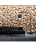 Set 5 x tapet autoadeziv spuma moale 3D, 77x70 cm , caramida rosie