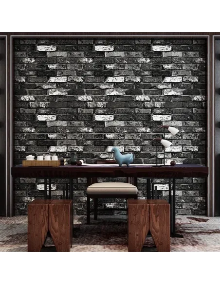 Set 5 x tapet autoadeziv spuma moale 3D, 77x70 cm gri inchis