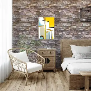 Set 5 x tapet autoadeziv spuma moale 3D, 77x70 cm caramida 2