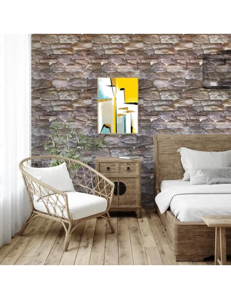 Set 5 x tapet autoadeziv spuma moale 3D, 77x70 cm caramida