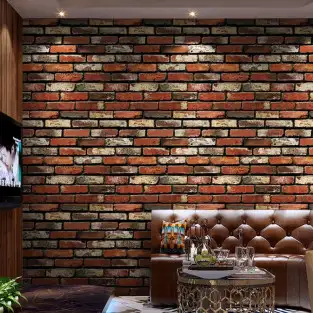 Set 5 x tapet autoadeziv spuma moale 3D, 77x70 cm , caramida rosie 2