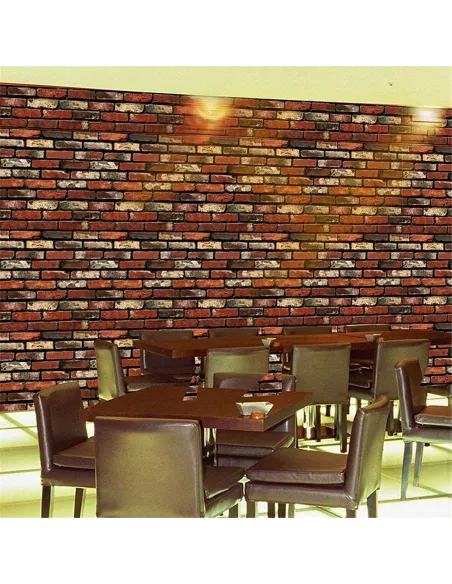 Set 5 x tapet autoadeziv spuma moale 3D, 77x70 cm , caramida rosie